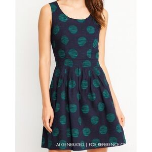 Banana Republic Navy and Green Polka Dot Dress